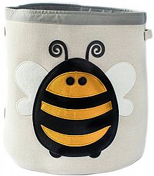Canvas Storage Bin for Nursery or Kids Room | Animal Theme Collapsible | Great for Play Toys, Organizing, Laundry Hamper, Jungle, or Forest Themed Décor | Yellow Bee