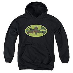 Trevco Batman-Camo Logo - Youth Pull-Over Hoodie - Black, Medium by Trevco