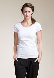 Boob Design Classic Short Sleeve Maternity and Nursing top (Black or White, Scoop or V-neck) - White / XL / Scoop Neck