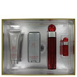 Perry Ellis 360 Red for Men by Perry Ellis, Gift Set - 3.4 oz Eau De Toilette Spray + 1.7 oz Shower Gel + 2.75 oz Deodorant Stick + .25 oz Mini EDT Spray