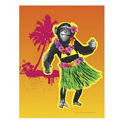 Chimpanzee Hula Dancing Postcard