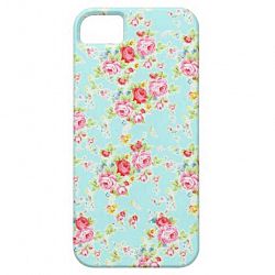 Vintage chic floral roses blue shabby rose flowers Iphone 5 Cover
