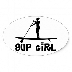 SUP Girl Oval Sticker
