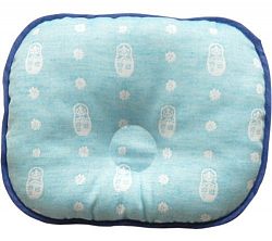 EMOOR Matryoshka Baby Pillow (7.5 x 9.5 in. , Blue). Made in Japan by EMOOR