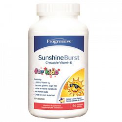 Progressive Sunshine Burst Vitamin D for Kids 60 Softgels Lemon