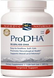 Nordic Naturals ProDHA 500mg 90 soft gels Great Strawberry Taste