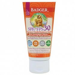 Badger Balm Tangerine and Vanilla Kids Sunscreen Cream SPF 30 87 mL