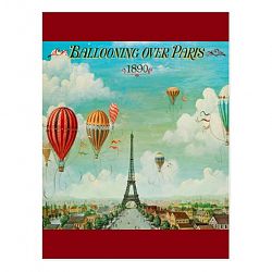 Vintage Ballooning Over Paris Travel Postcard