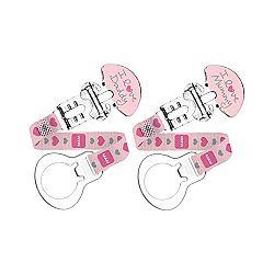 MAM Soother Clips, Pink 2 per pack - Pack of 4