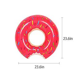 Spring Summer New Float 60/70/80/90/100/120Cm Inflatable Adult Swim Ring Thickened Strawberry Donuts Chocolate Flotador Donut Lifebuoys, For Unisex Kids And Adults(SS)