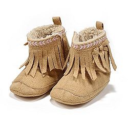 Itaar Newborn Baby Girls Boots Tassle Booties Toddler Warm Winter Shoes