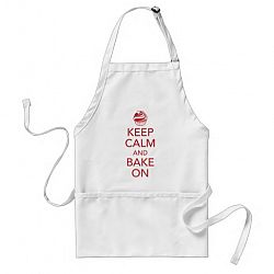 Red Keep Calm and Bake On Apron