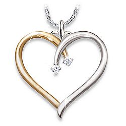 My Darling Granddaughter Diamond Open Heart Pendant Necklace