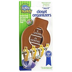 Baby Buddy Size-It Children/Baby Hanging Closet Organizer Dividers, Chocolate
