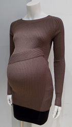 Thyme Maternity brown ribbed boatneck sweater - S