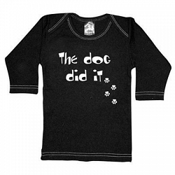 Rebel Ink Baby 357ls612 The Dog Did It- 6-12 Month Black Long Sleeve Tee