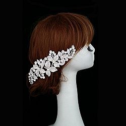 Sunshinesmile Bridal Wedding Prom Flower Silver Sparkling Hair Comb Jewelry Accessories Headwear Tiara by Sunshinesmile