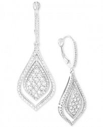 Wrapped in Love Diamond Teardrop-Style Drop Earrings (1-1/2 ct. t. w. ) in 14k White Gold, Created for Macy's