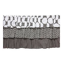 Bacati Mix and Match Dots 3 Layer Ruffled Crib Skirt, Grey