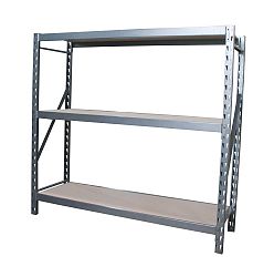 3 Shelf Industrial Grade Riveted Storage Rack With Particle Board Shelves