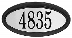 Oval Address Plaque, Black/Stainless Steel
