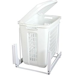 Door-Mounted Pull-Out Plastic Hamper