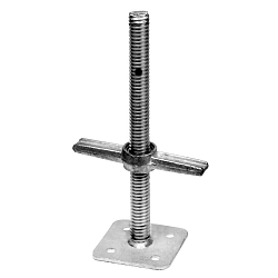 Metaltech 24 inch Galvanized Leveling Srew Jack with Plate for Scaffolding / Contractor Series