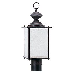 1 Light Textured Rust Patina Fluorescent Outdoor Post Lantern