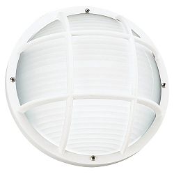 1 Light White Fluorescent Outdoor Wall Or Ceiling Fixture