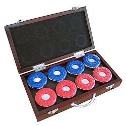 Shuffleboard Pucks with Case (8-Pack)