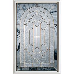 Traditional 1/2-Lite Decorative Glass Door with Brass Caming