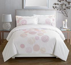 Spiral Red Embroidered Duvet Cover Set, Queen