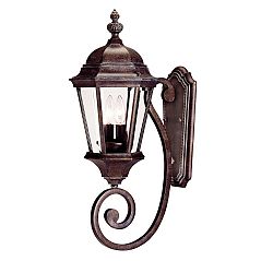 Satin 2 Light Bronze Incandescent Outdoor Wall Mount With Clear Glass