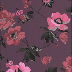 Eden Purple/Pink/Red/Black Wallpaper