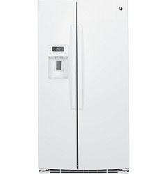 25.4 cu. ft. Side-by-Side Refrigerator with Dispenser LED Lights and Ice Maker in White