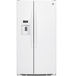 25.4 cu. ft. Side-by-Side Refrigerator with Dispenser LED Lights and Ice Maker in White