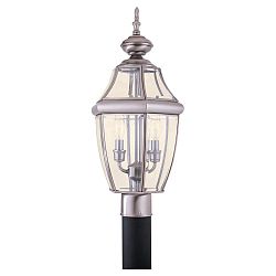 2-Light Antique Brushed Nickel Outdoor Post Lantern
