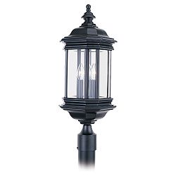 3-Light Black Outdoor Post Lantern