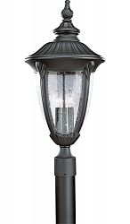 Meridian Collection Textured Black 3-light Post Lantern