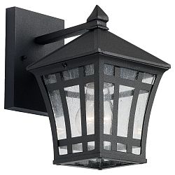 1-Light Black Outdoor Wall Lantern
