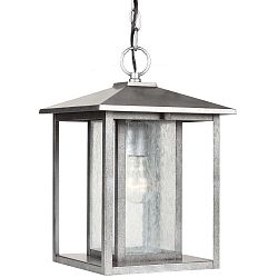 1-Light Weathered Pewter Outdoor Pendant