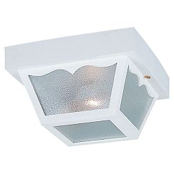 2-Light White Outdoor Ceiling Fixture
