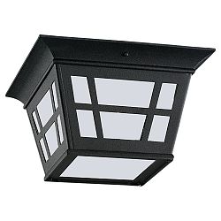 1 Light Black Fluorescent Outdoor Ceiling Fixture