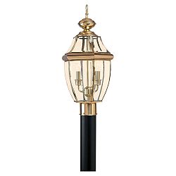 2-Light Polished Brass Outdoor Post Lantern