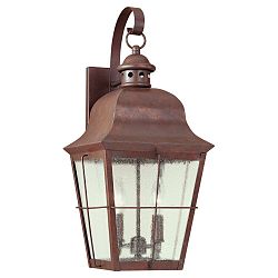 2-Light Weathered Copper Outdoor Wall Lantern