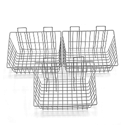 Wall Storage Solutions - Baskets, 15 Inch x 11 Inch x 8 Inch, Steel, 3 Pack, Silver