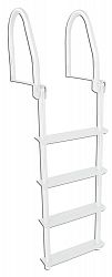 4 Step Flip-Up Galvalume Dock Ladder, White
