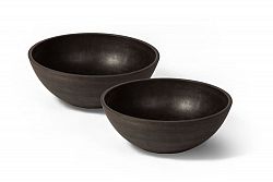Valencia 12-inch x 4 1/2-inch H Planter Bowl in Textured Brown (2-Pack)