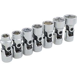 Socket Set Universal Joint 7 Pieces 3/8 Inch Drive 6 Point Standard Sae