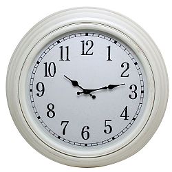 Emmerson 20 Inch. Round Wall Clock With Distressed White Finish And Weathered Dial